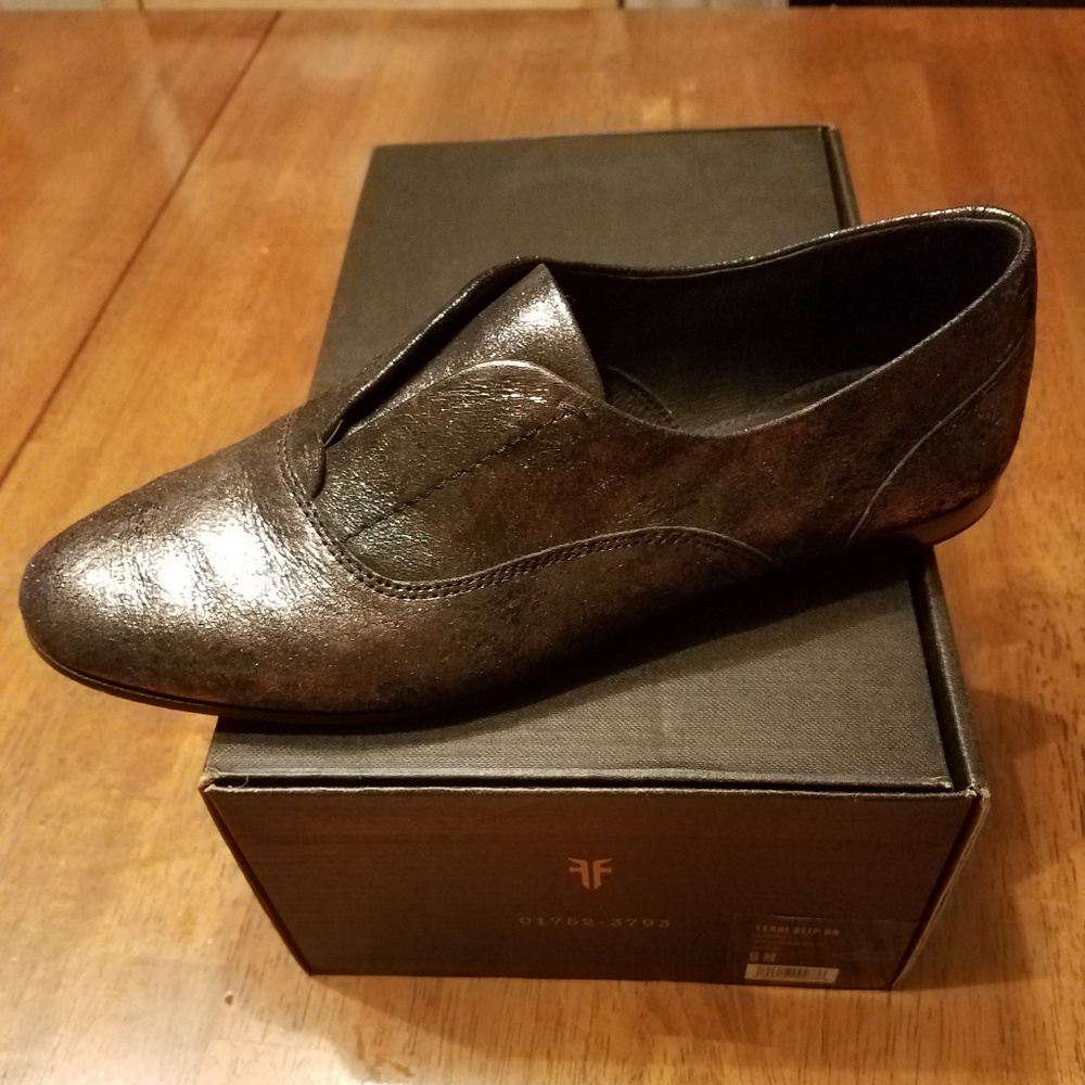 Frye Terri Slip On Oxfords - Gold - Size 9